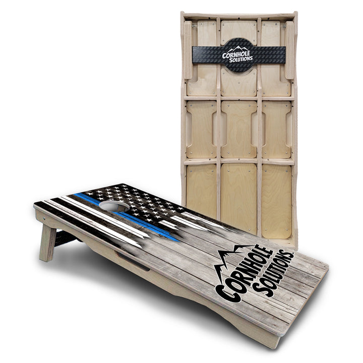 Blue Line Mountain Flag Cornhole Boards – Pro Lite or Pro Elite