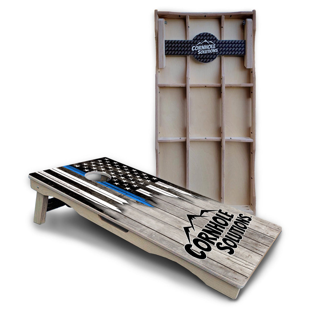 Blue Line Mountain Flag Cornhole Boards – Pro Lite or Pro Elite