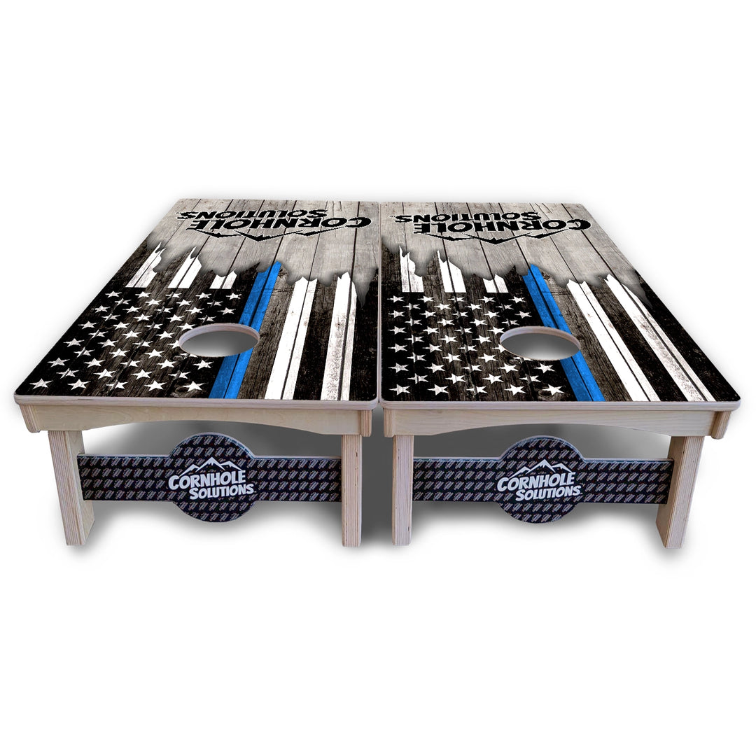 Blue Line Mountain Flag Cornhole Boards – Pro Lite or Pro Elite