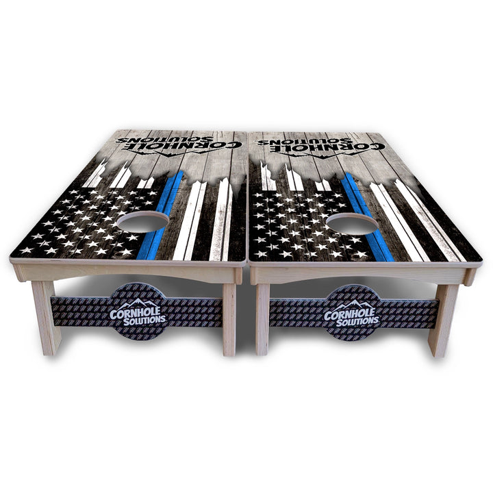 Blue Line Mountain Flag Cornhole Boards – Pro Lite or Pro Elite