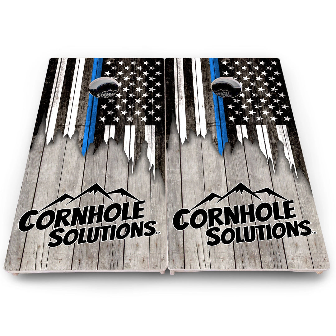 Blue Line Mountain Flag Cornhole Boards – Pro Lite or Pro Elite