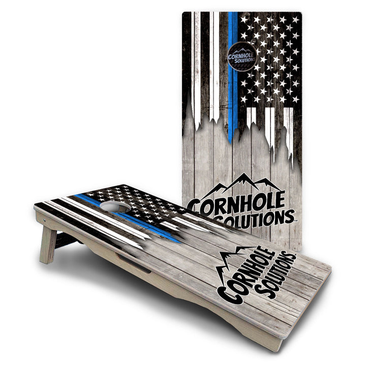 Blue Line Mountain Flag Cornhole Boards – Pro Lite or Pro Elite