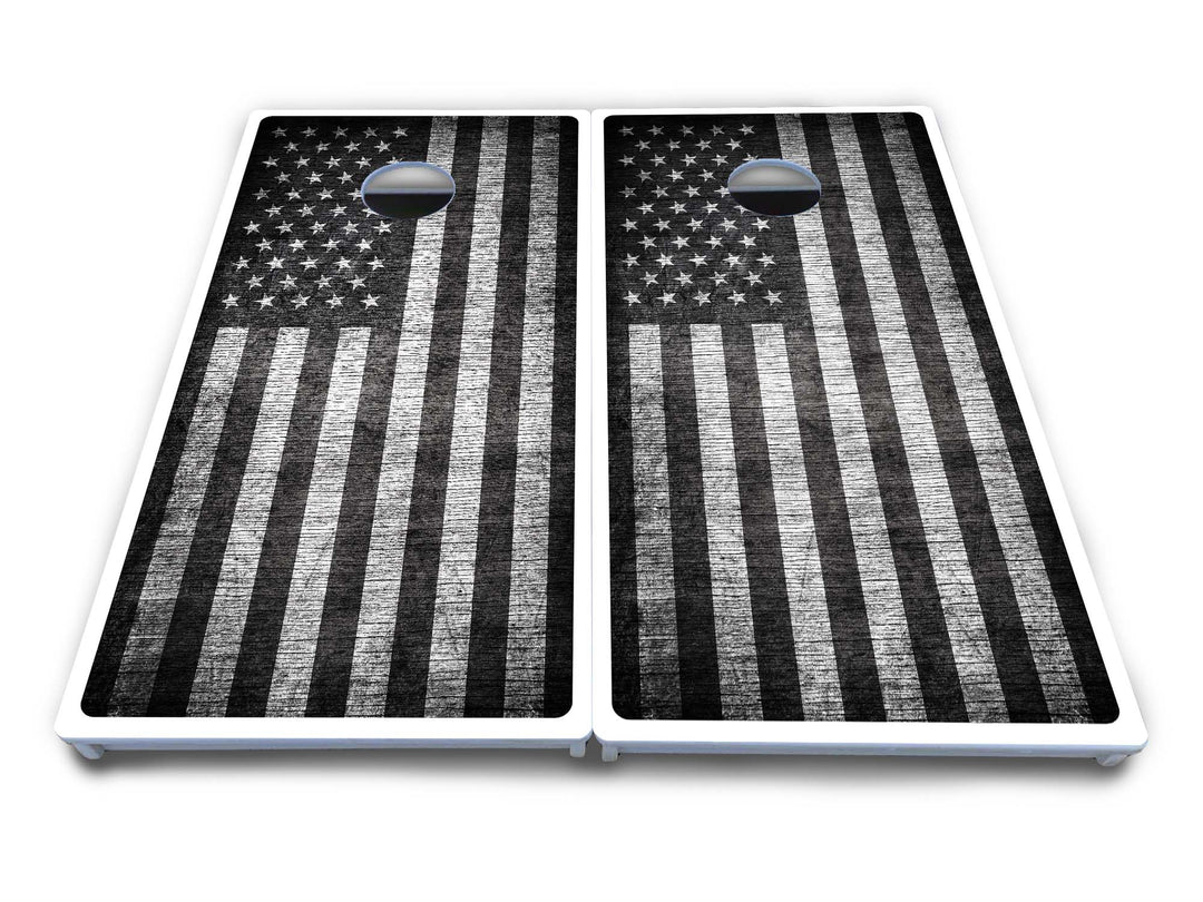 Monochrome Flag Cornhole Boards - All Weather Series