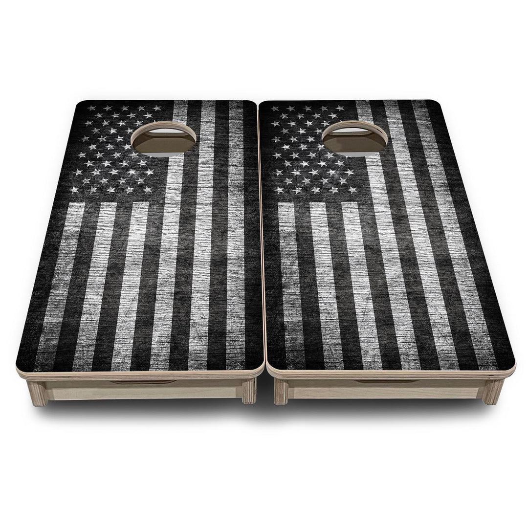 Grey Scale Flag - Mini or Vacation Size Cornhole Boards