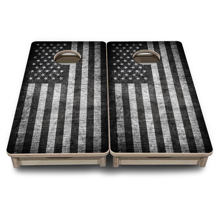 Grey Scale Flag - Mini or Vacation Size Cornhole Boards