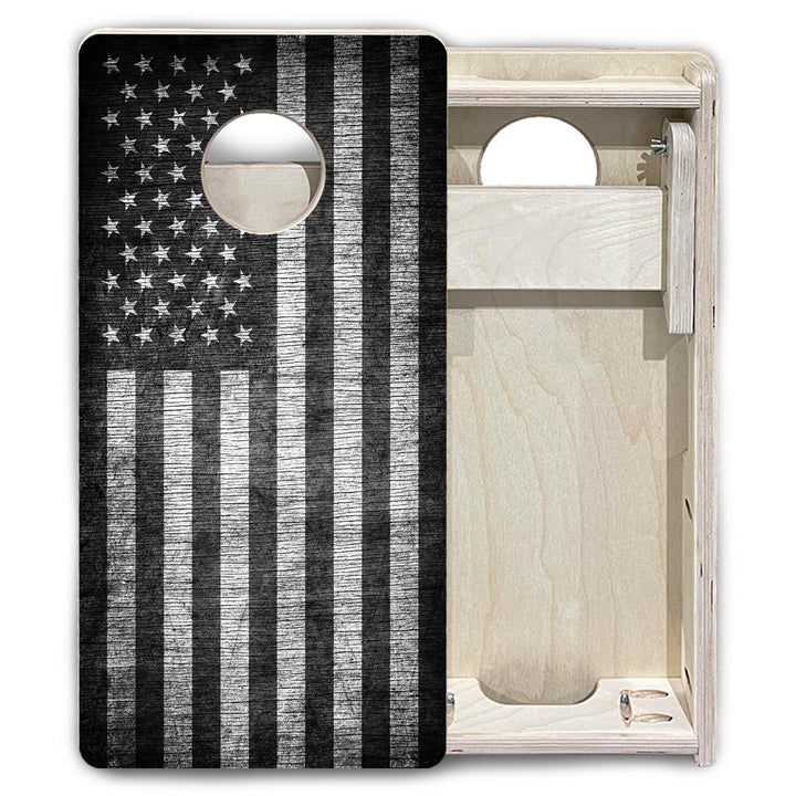 Grey Scale Flag - Mini or Vacation Size Cornhole Boards