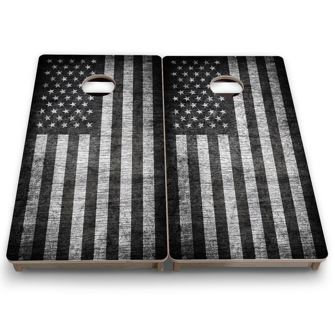 Grey Scale Flag - Mini or Vacation Size Cornhole Boards