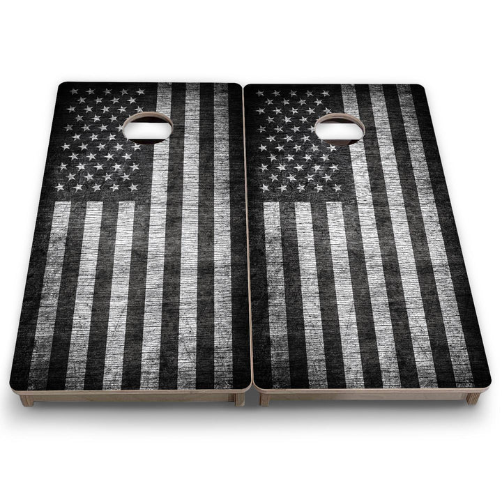 Grey Scale Flag - Mini or Vacation Size Cornhole Boards