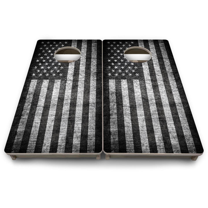 Grey Scale Flag - Mini or Vacation Size Cornhole Boards