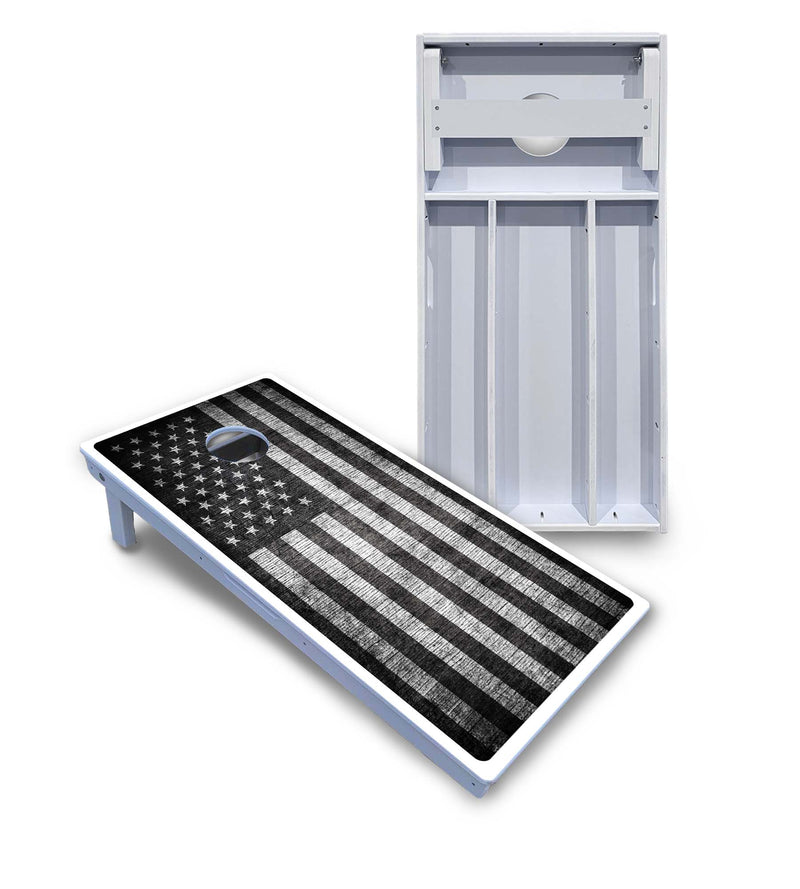 Monochrome Flag Cornhole Boards - All Weather Series