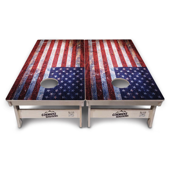 Weathered Flag Cornhole Boards – Tournament Series