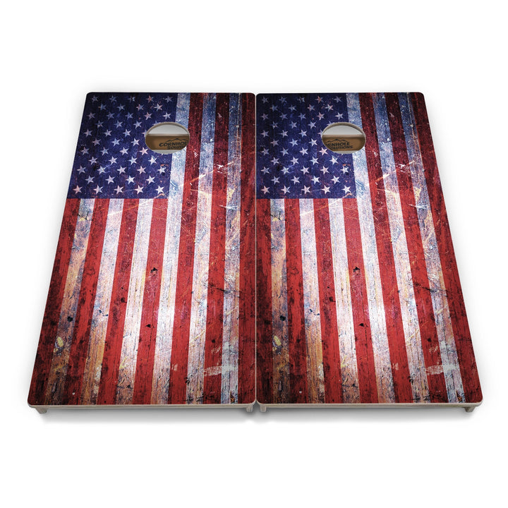 Weathered Flag Cornhole Boards – Tournament Series