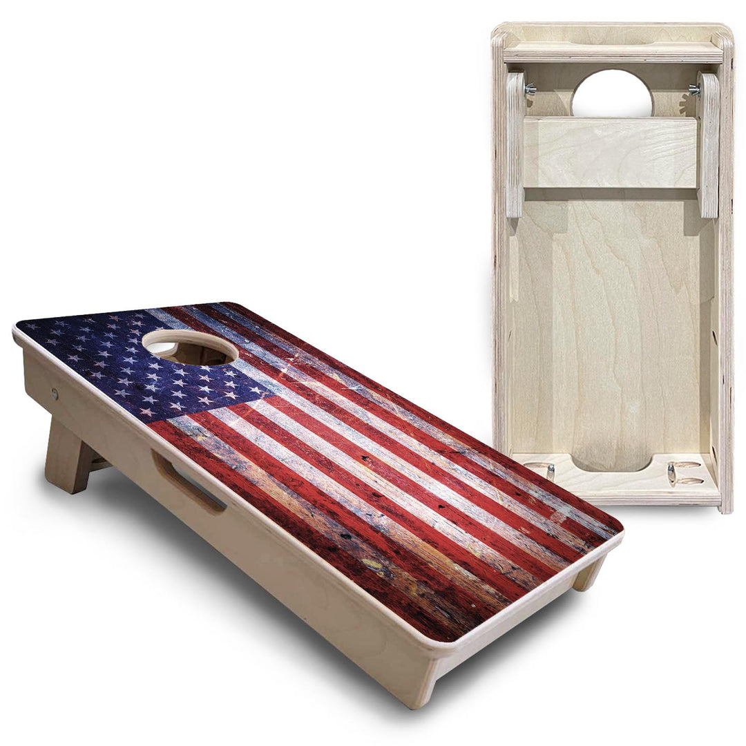 Weathered Flag - Mini or Vacation Size Cornhole Boards