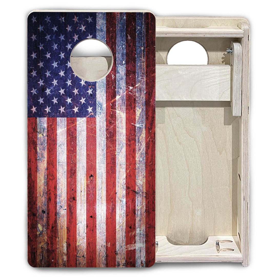 Weathered Flag - Mini or Vacation Size Cornhole Boards