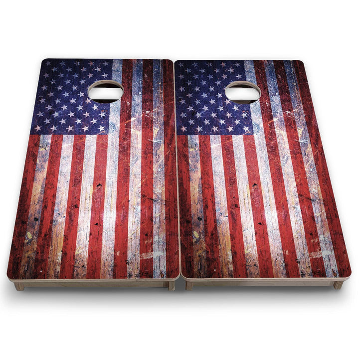 Weathered Flag - Mini or Vacation Size Cornhole Boards