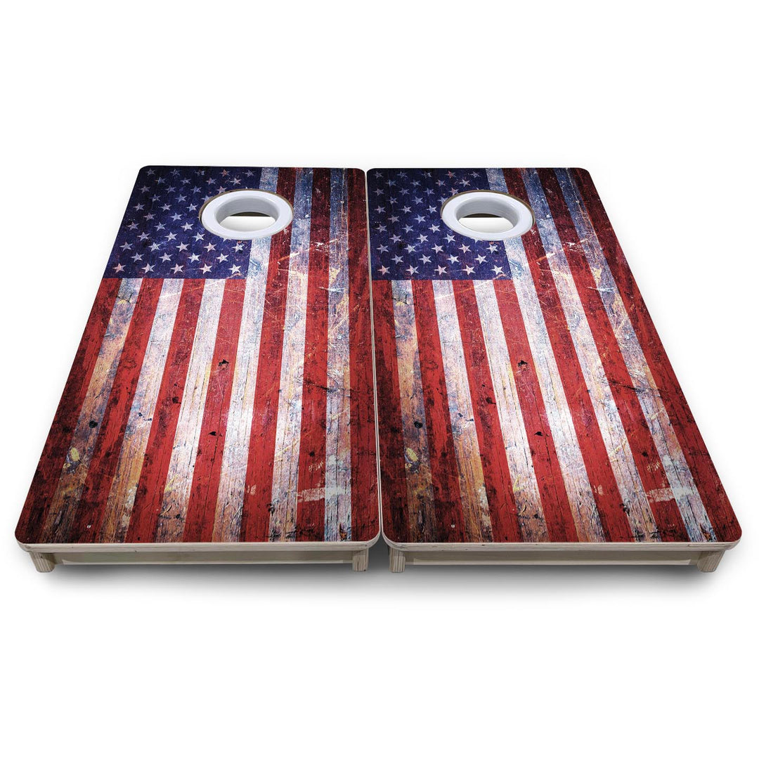 Weathered Flag - Mini or Vacation Size Cornhole Boards