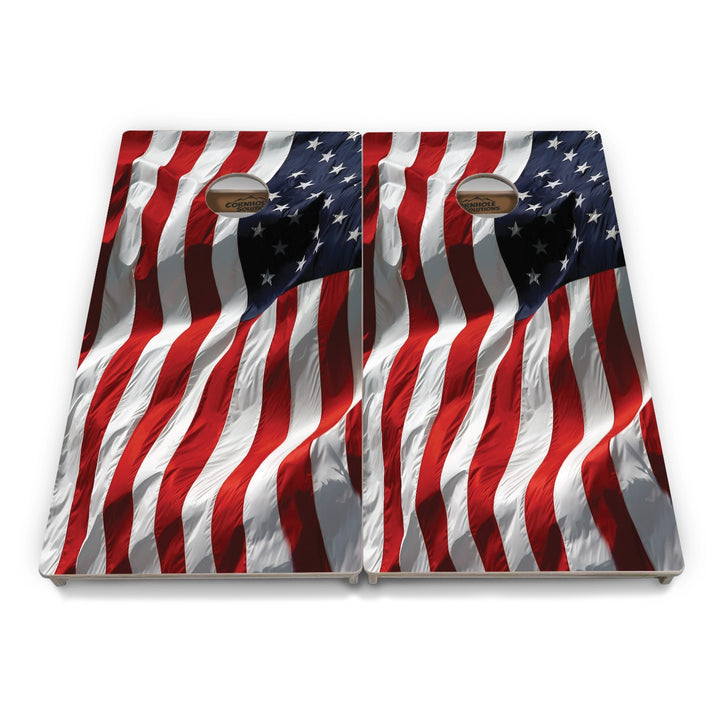 Rustic & Wavy Flag Collection Cornhole Boards – Tournament Series