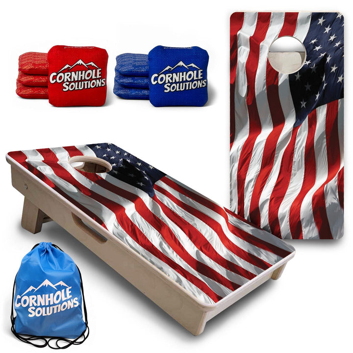 Waving Flag - Mini or Vacation Size Cornhole Boards