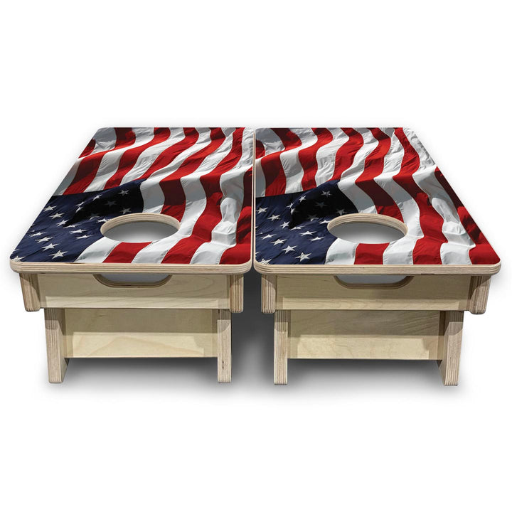 Waving Flag - Mini or Vacation Size Cornhole Boards