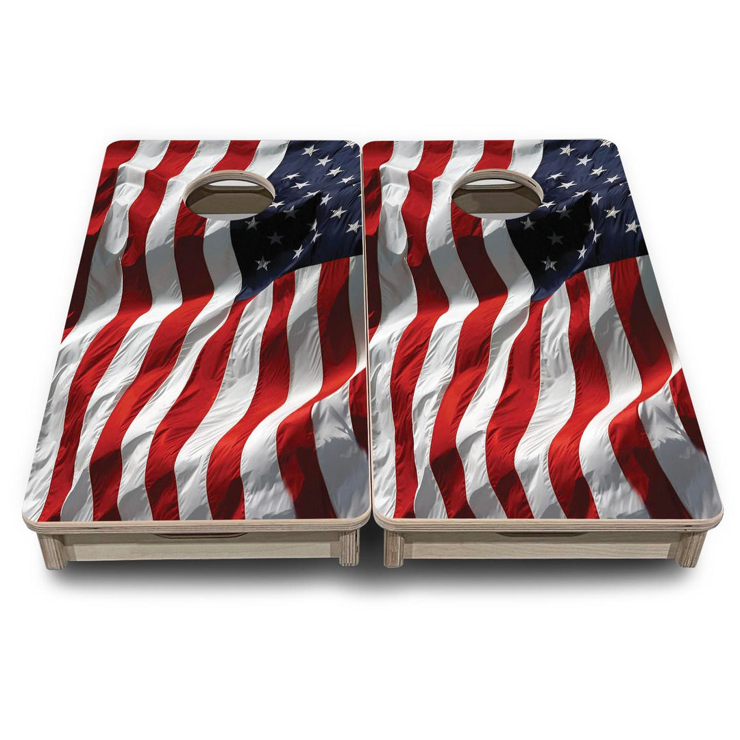 Waving Flag - Mini or Vacation Size Cornhole Boards