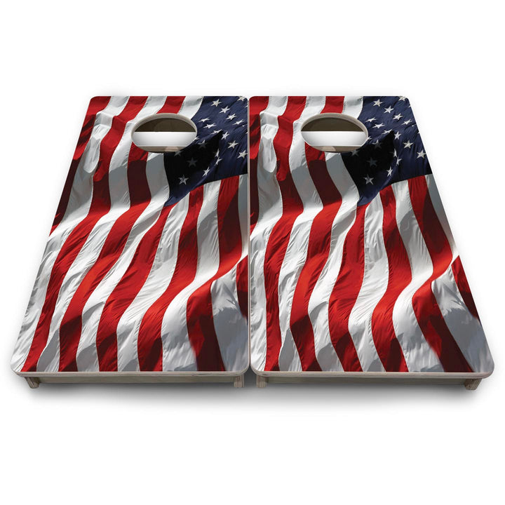 Waving Flag - Mini or Vacation Size Cornhole Boards