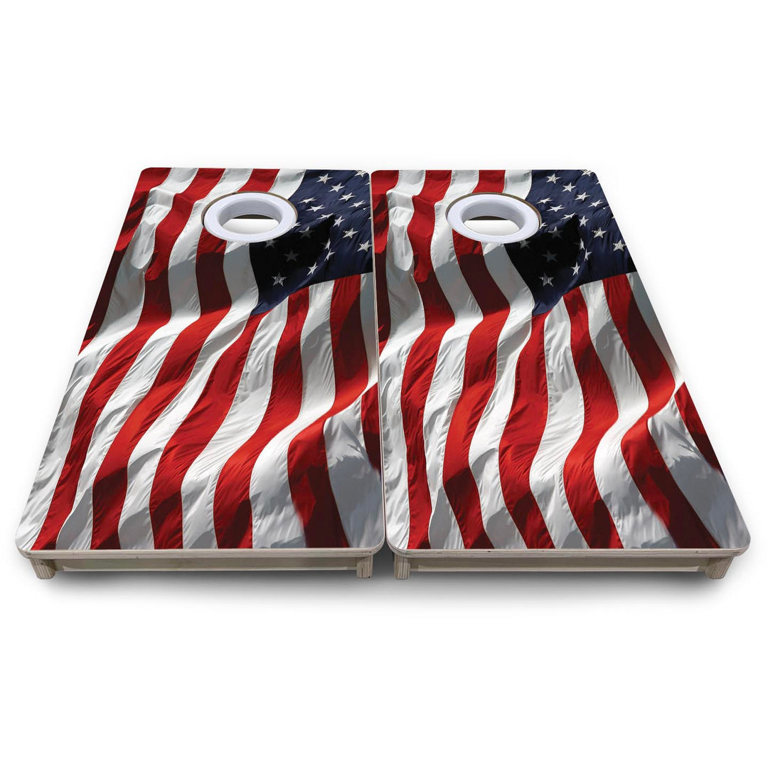 Waving Flag - Mini or Vacation Size Cornhole Boards