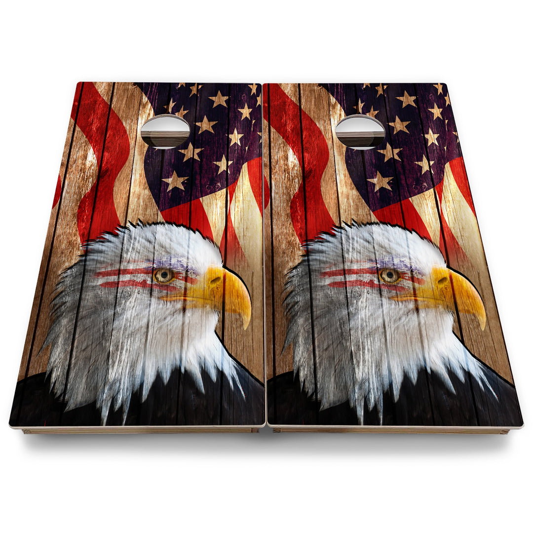 Eagle Flag Cornhole Boards - Backyard Series