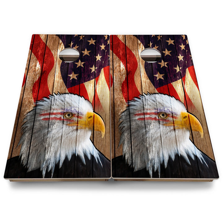 Eagle Flag Cornhole Boards - Backyard Series
