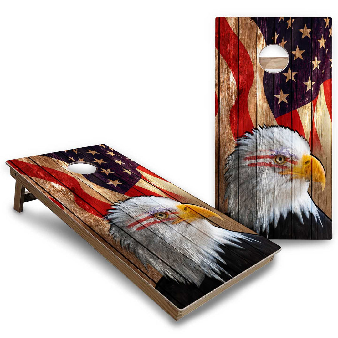 Eagle Flag Cornhole Boards - Backyard Series