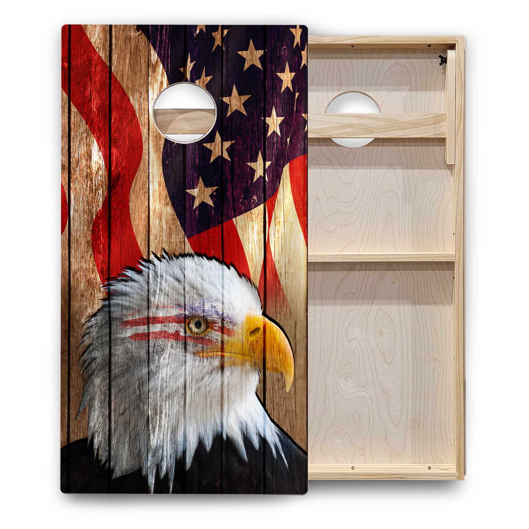 Eagle Flag Cornhole Boards - Backyard Series