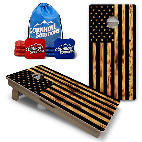 Vacation Cornhole Boards - Burnt Flag