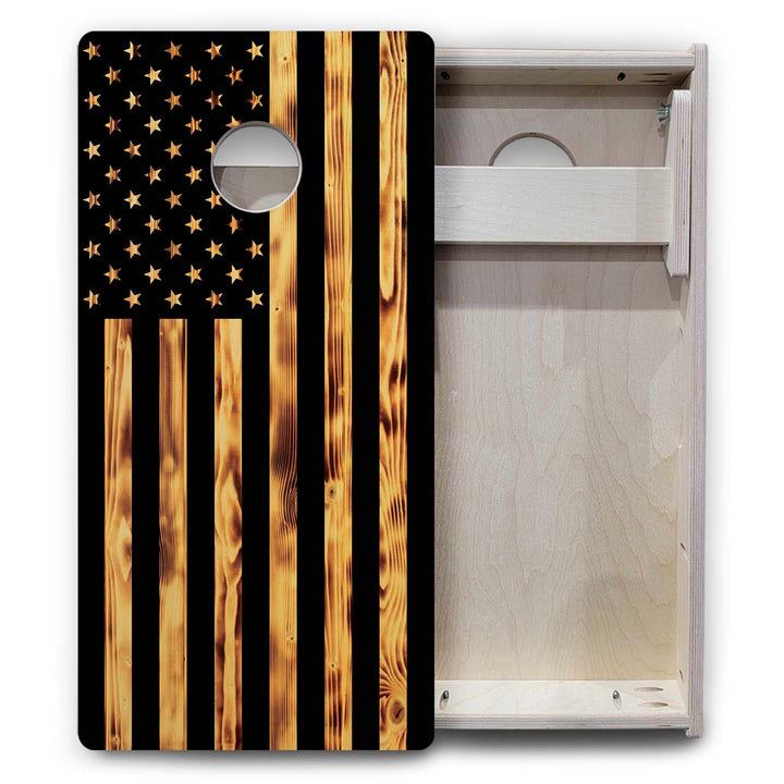 Vacation Cornhole Boards - Burnt Flag
