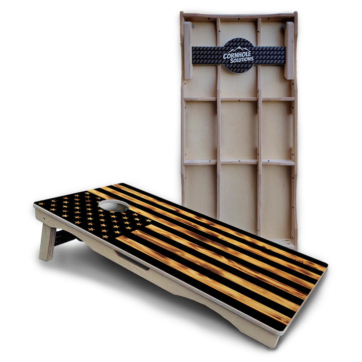 Rustic Flag Cornhole Boards – Pro Lite or Pro Elite