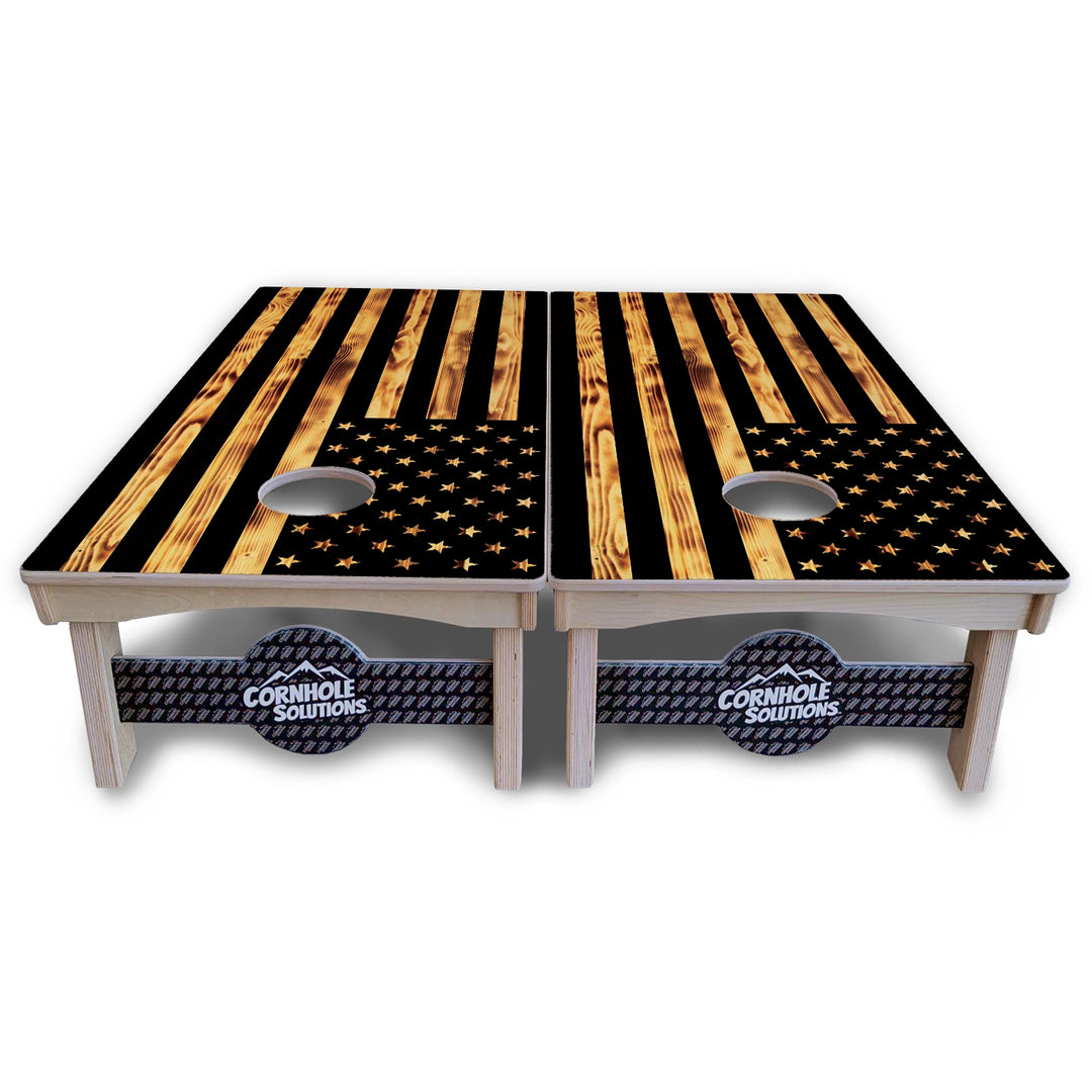 Rustic Flag Cornhole Boards – Pro Lite or Pro Elite