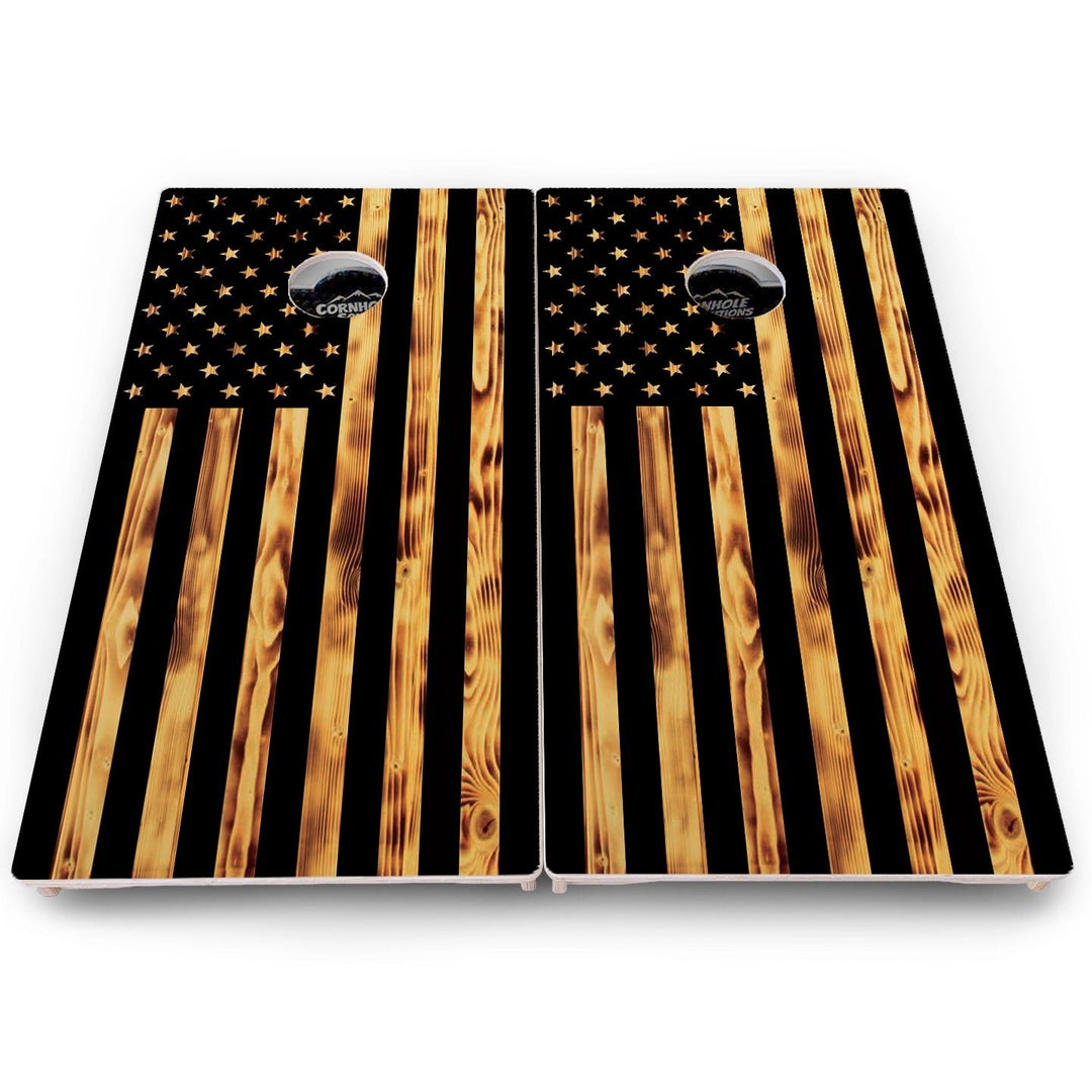 Rustic Flag Cornhole Boards – Pro Lite or Pro Elite