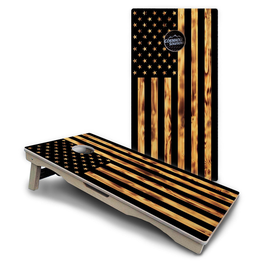 Rustic Flag Cornhole Boards – Pro Lite or Pro Elite