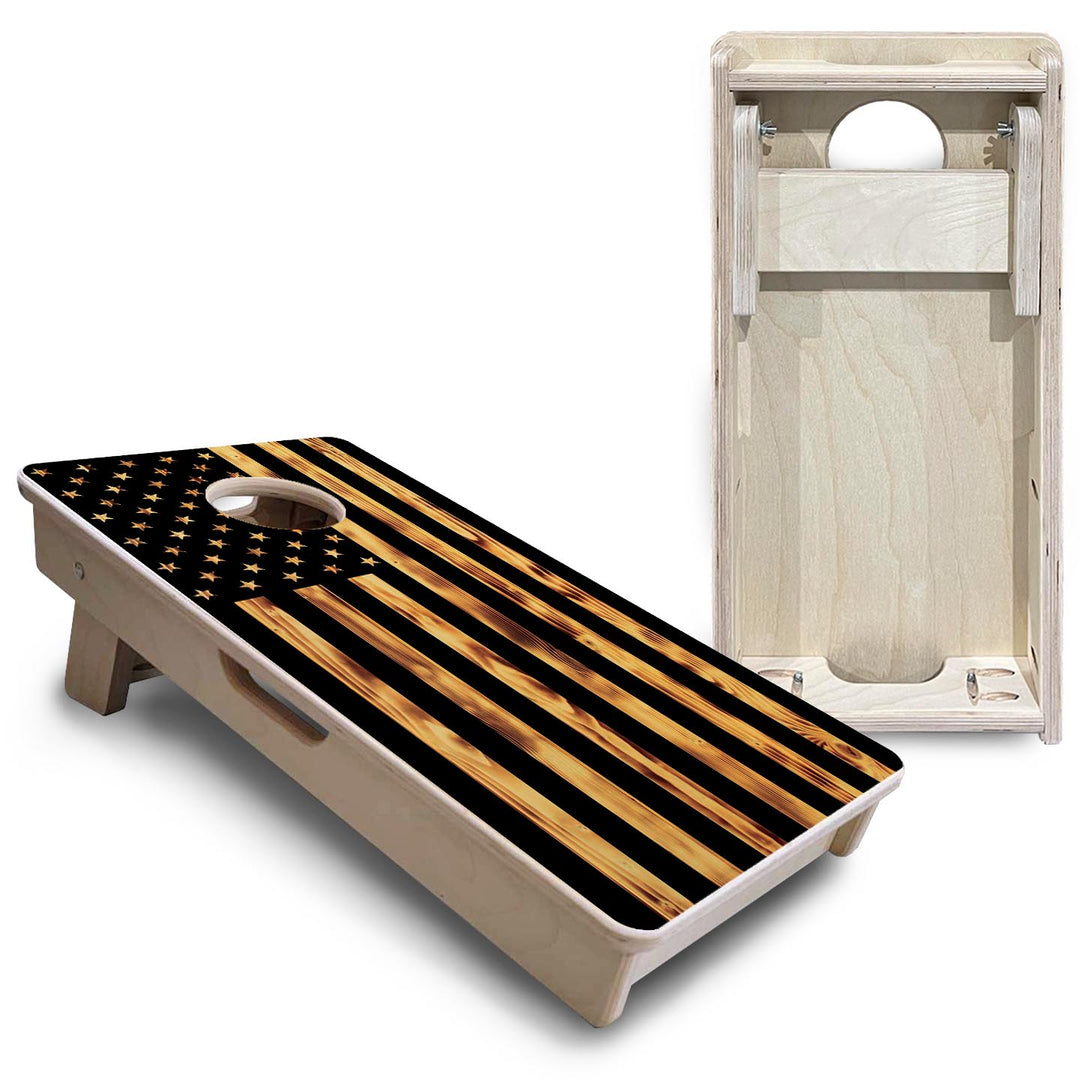 Burnt Flag - Mini or Vacation Size Cornhole Boards