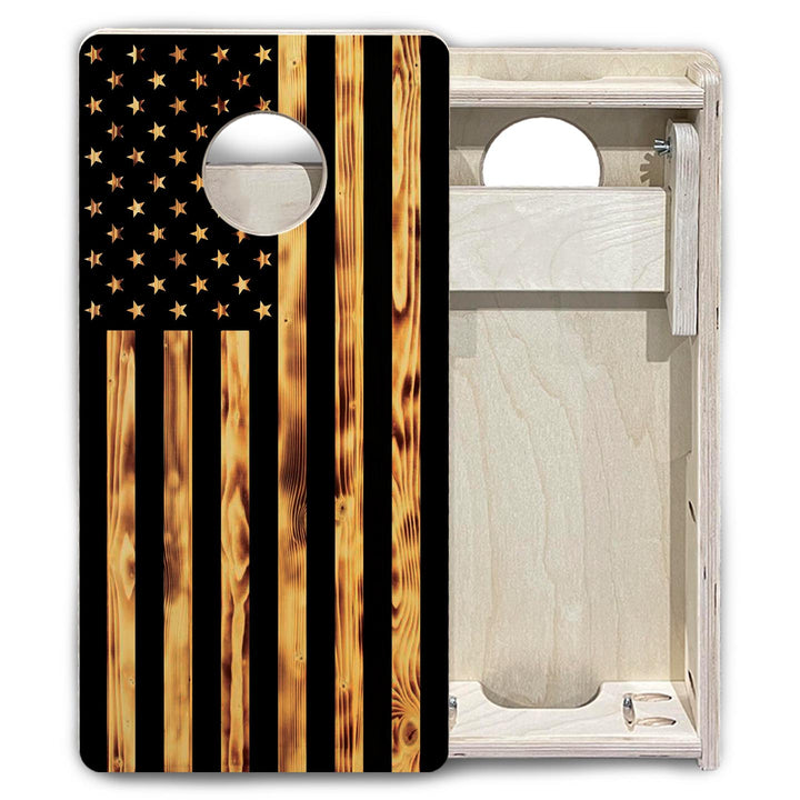 Burnt Flag - Mini or Vacation Size Cornhole Boards