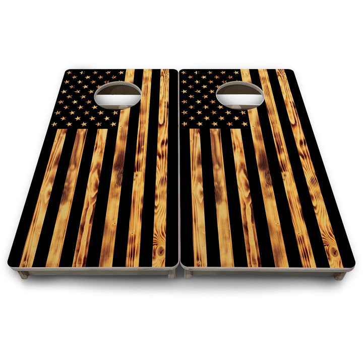 Burnt Flag - Mini or Vacation Size Cornhole Boards
