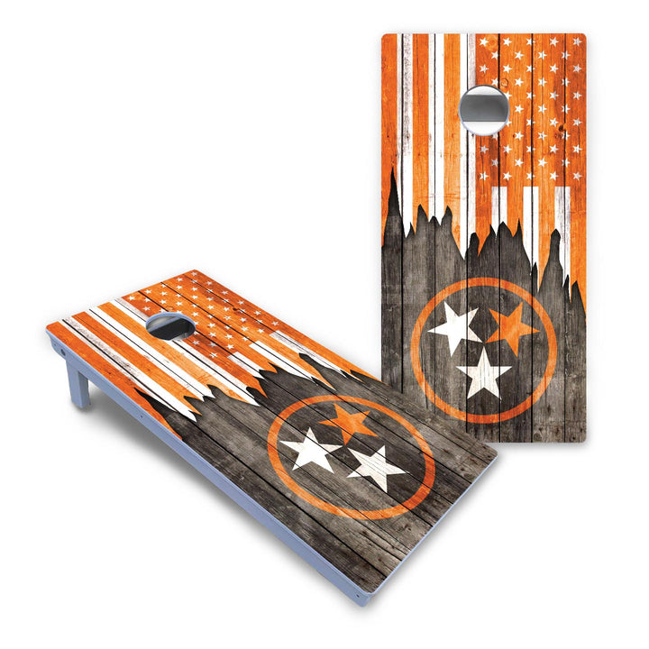 TN/USA Orange Flag Cornhole Boards - All Weather Series
