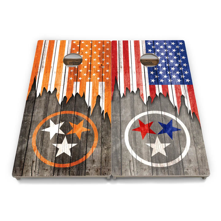 Red White & Blue or Orange TN Tri-Star Cornhole Boards – Tournament Series