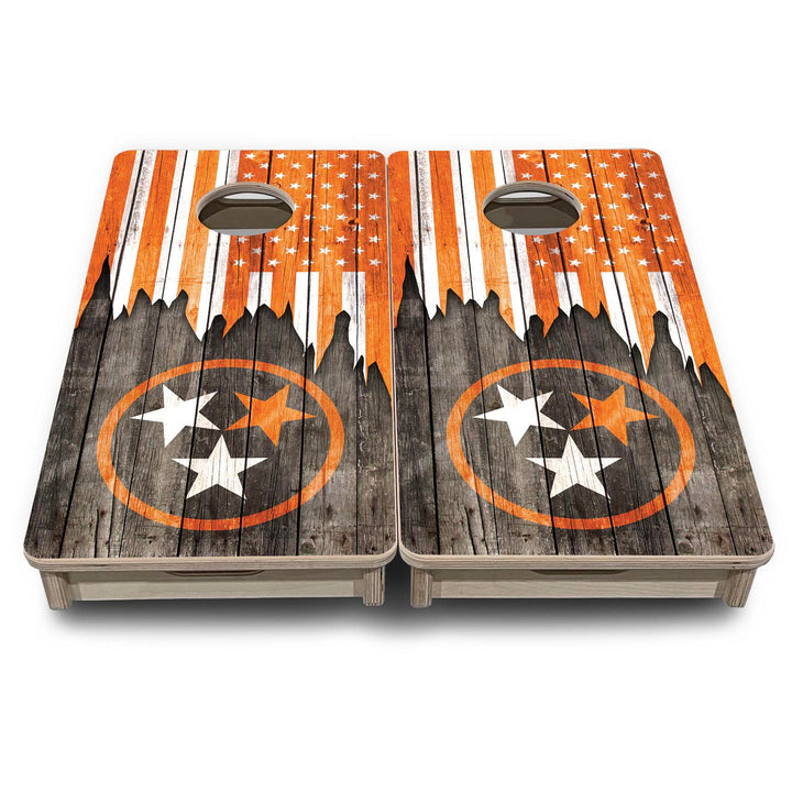 TN USA Orange Flag - Mini or Vacation Size Cornhole Boards