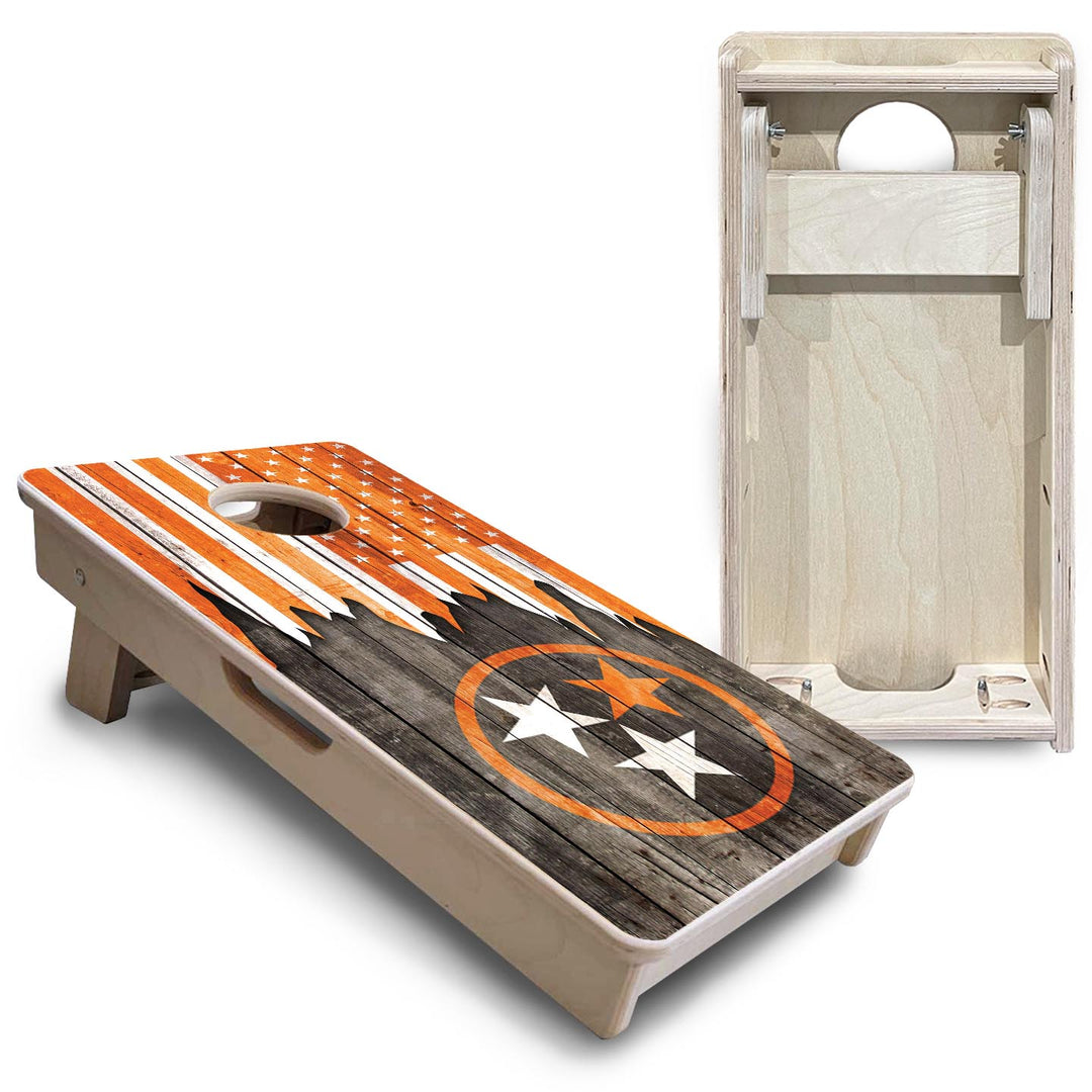 TN USA Orange Flag - Mini or Vacation Size Cornhole Boards