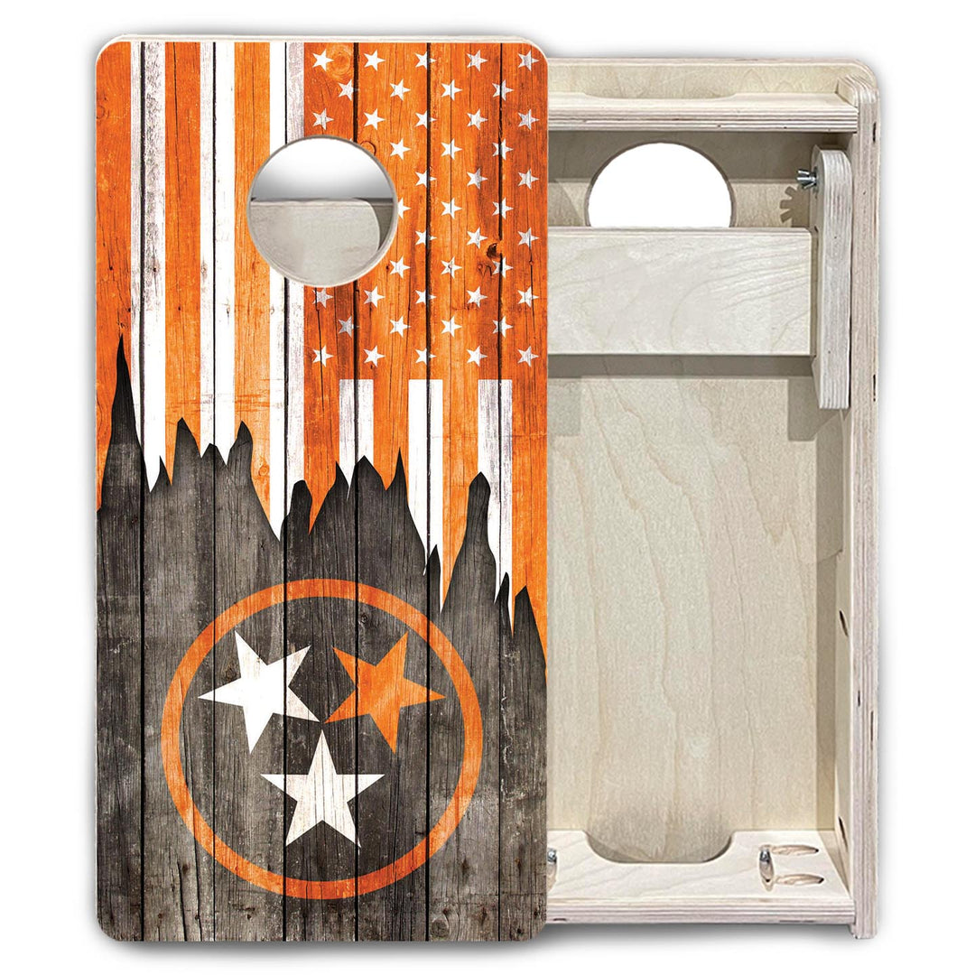 TN USA Orange Flag - Mini or Vacation Size Cornhole Boards
