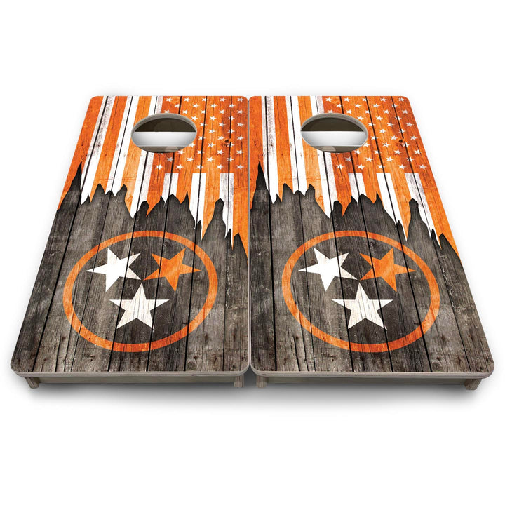 TN USA Orange Flag - Mini or Vacation Size Cornhole Boards