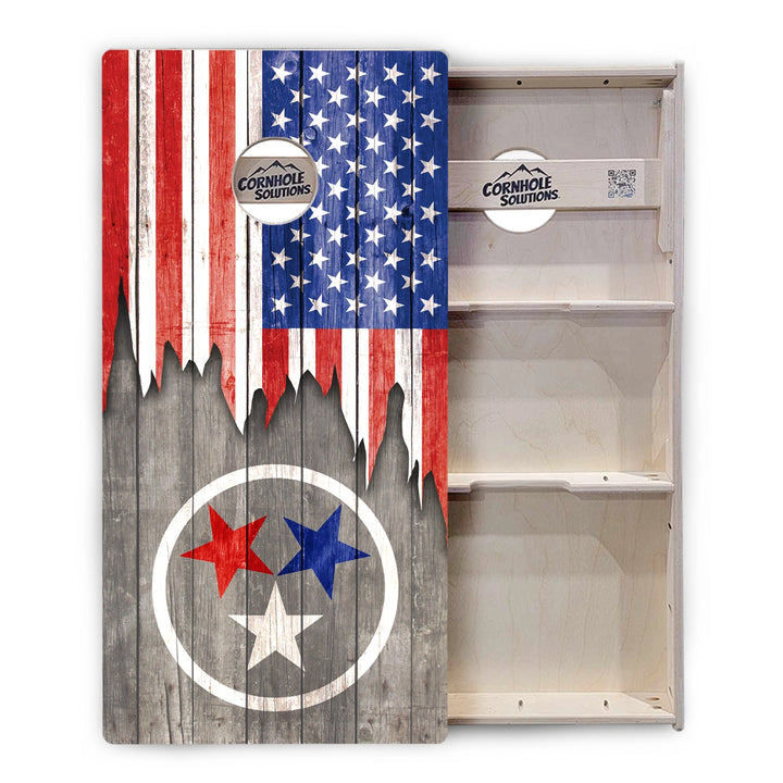 Red White & Blue TN Tri-Star Cornhole Boards – Tournament Series