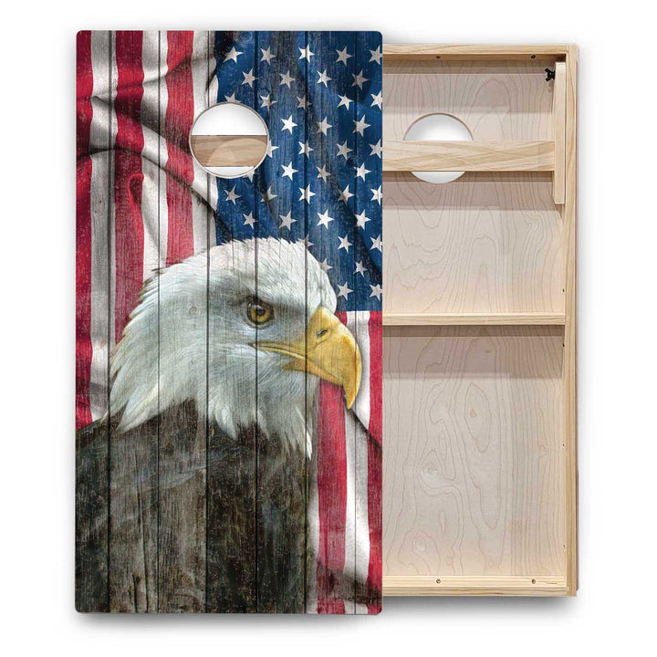 Eagle Flag Cornhole Boards - Backyard Series