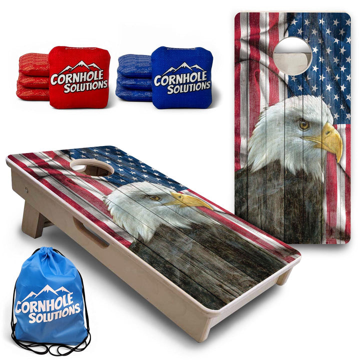 Faded Eagle Flag - Mini or Vacation Size Cornhole Boards
