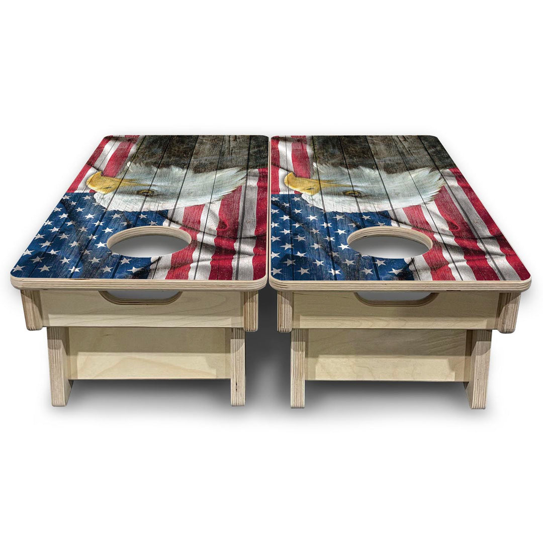 Faded Eagle Flag - Mini or Vacation Size Cornhole Boards
