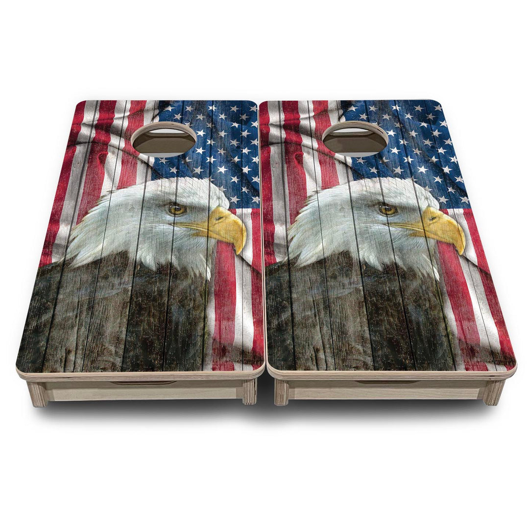 Faded Eagle Flag - Mini or Vacation Size Cornhole Boards